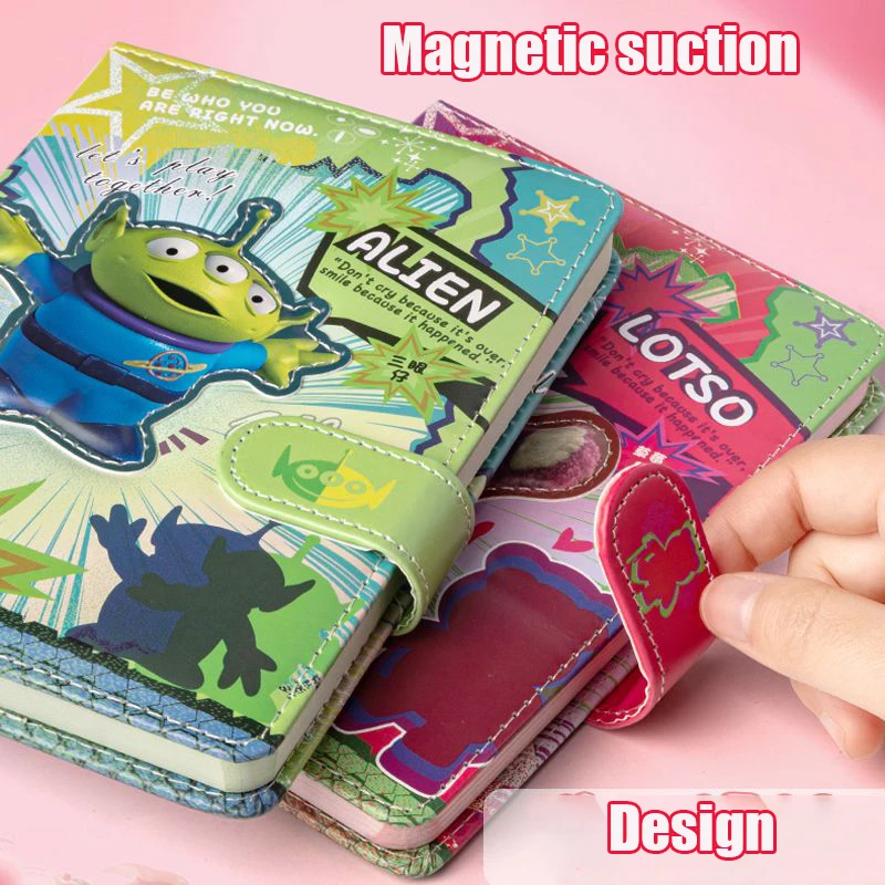 Disney Notebook Kawaii Toy Story Cute Anime Buzz Lightyear Lotso Student Magnetic Buckle Cartoon Color Pages Notebook Girl Gifts