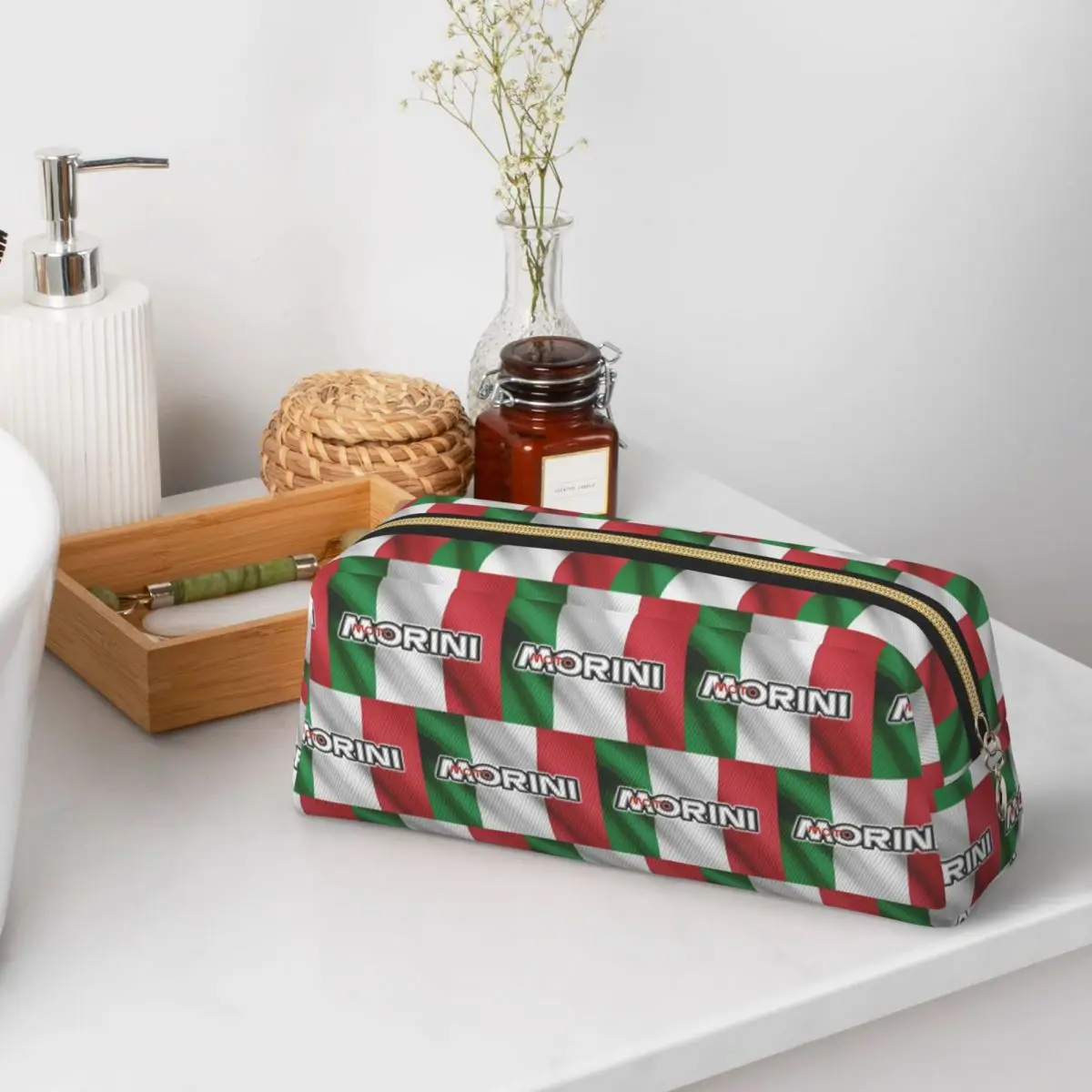 Itaila Flag Moto Morini Motorcycles Pencil Cases for Student School Pen Box Pencil Bag Pencil Pouch Storage Stationery Supplies