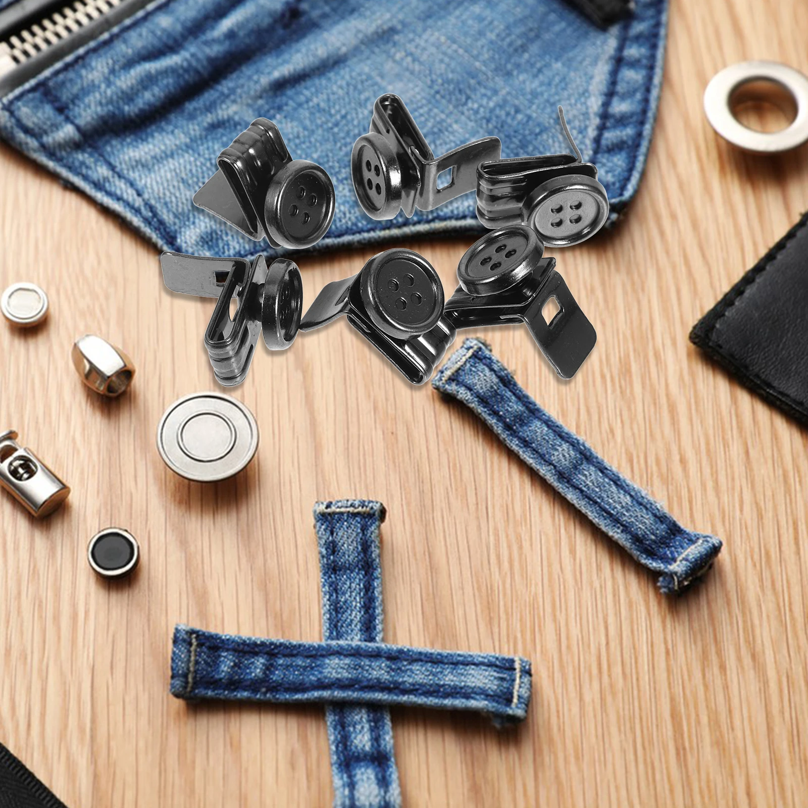 

6Pcs Metal Suspenders Buttons for Men Pants No Sew Clips Fasteners Clasp DIY Garment Repair Braces Accessories