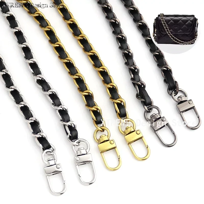 Black Bag Chain Accessories Gold Silver Women Shoulder Bag Chain Metal Chain Strap Crossbody Bag Belt for Handbag