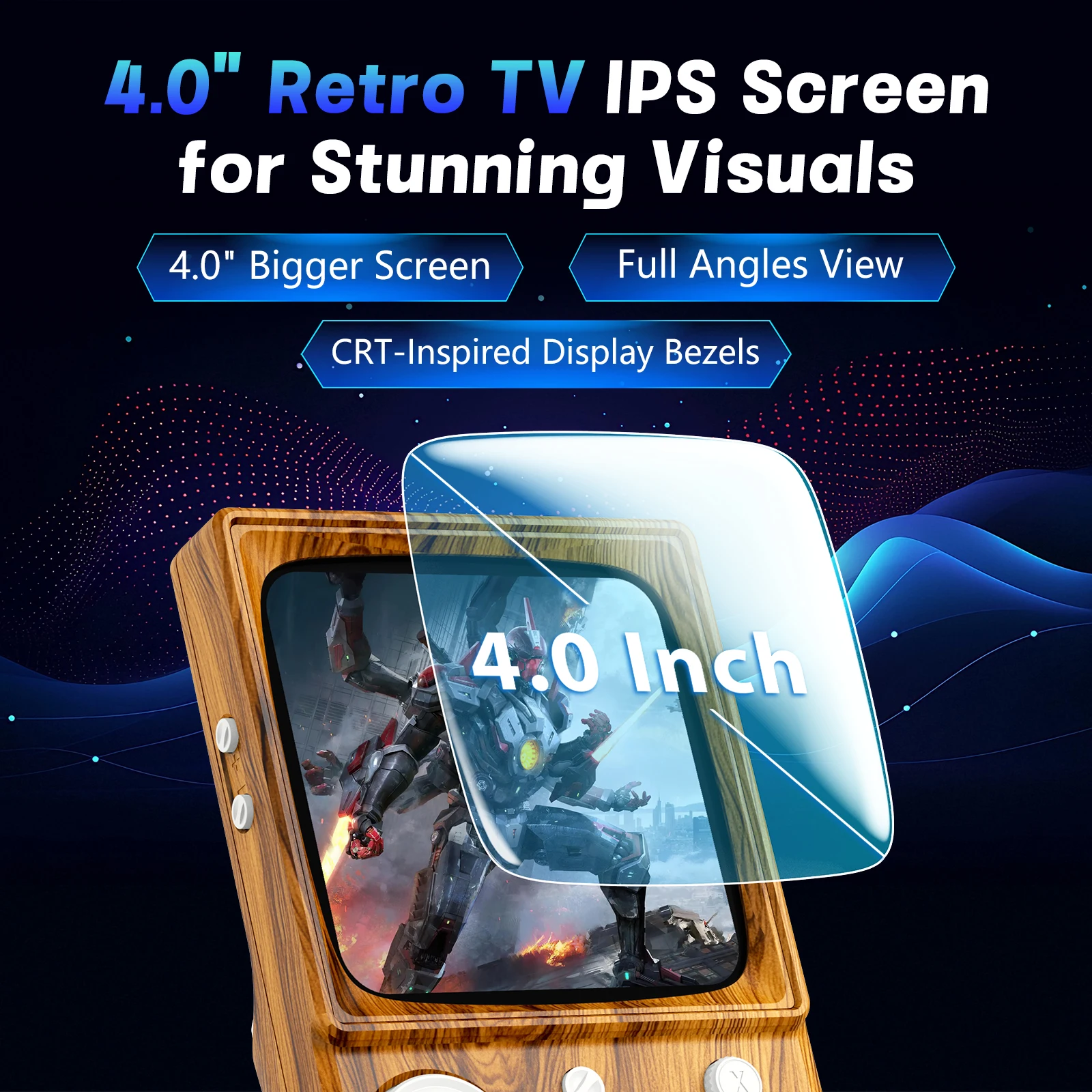 R40 레트로 휴대용 게임 콘솔 4.0인치 IPS 스크 - Gaming Console Online 리뷰 및 가격