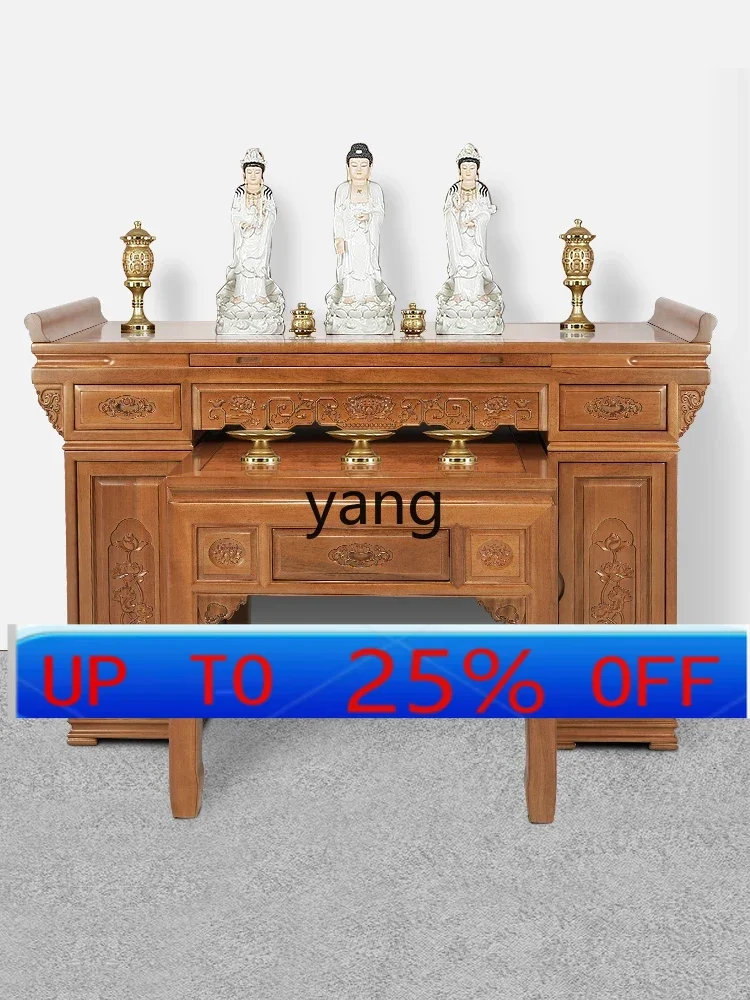 

lhh Solid Wood Buddha Shrine Altar Incense Burner Table Buddha Niche Home Modern Minimalist Chinese Style Buddha Table