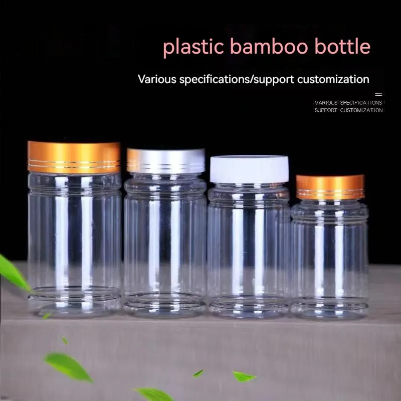 5pcs 200ml Plastic Bottle With Metal Cap Transparent Plastic Dried Fruit Bottle With Cap Empty Bottle Sealed Bottle Jar