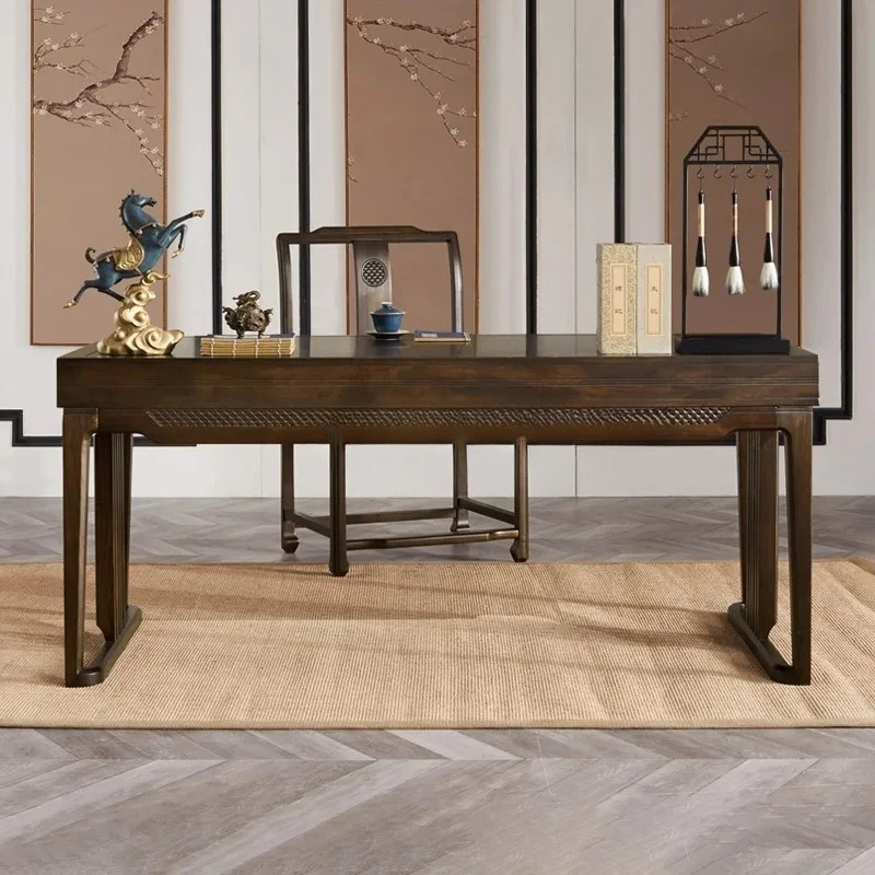 

LNew Chinese solid wood desk simple ebony computer desk ebony