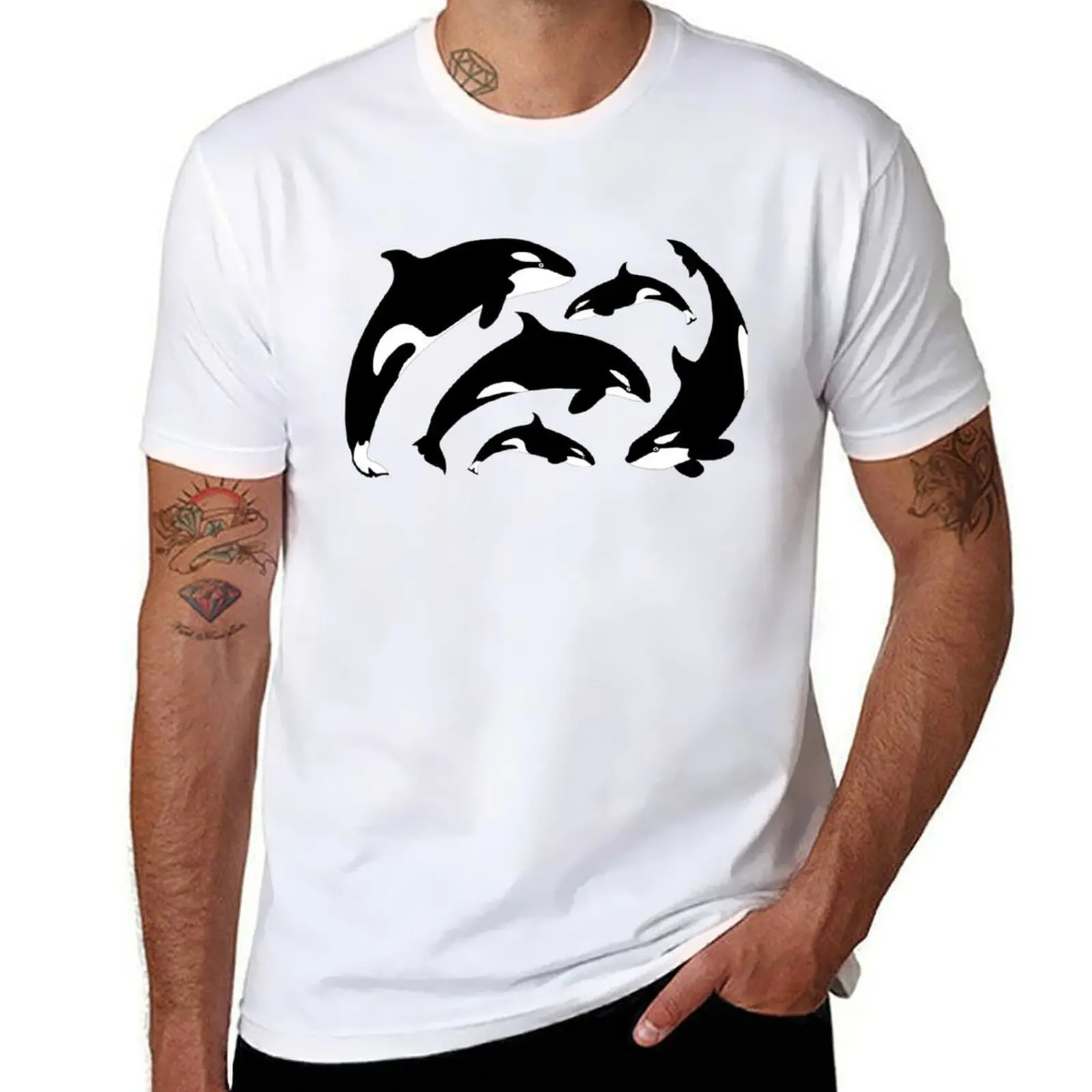 

Orca pod T-Shirt man tshirt t shirts for man cotton funny man t shirt designer T-Shirt