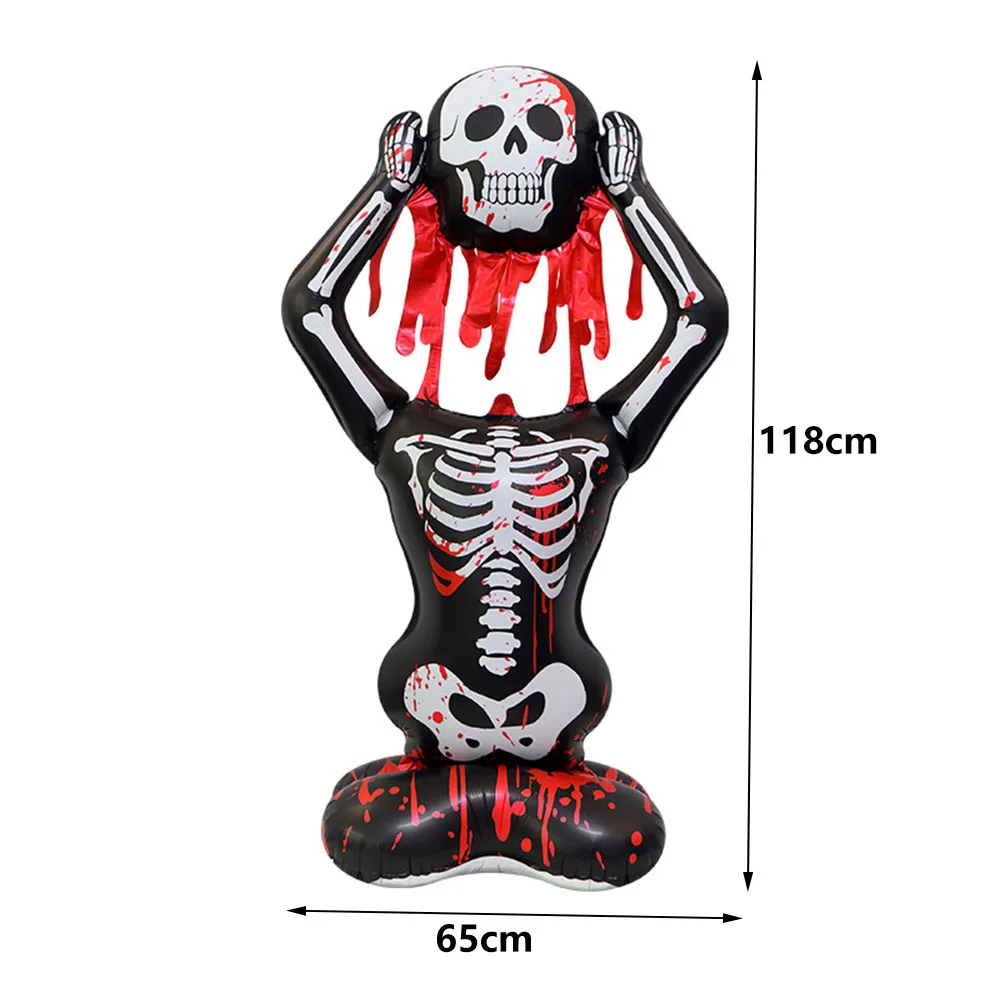 Riesige Halloween Aufblasbare Stehende Folienballons Blutiges Skelett Spinne Hängender Totenkopf Geisterbaum Ballons Halloween-Party-Dekoration – Detail 4