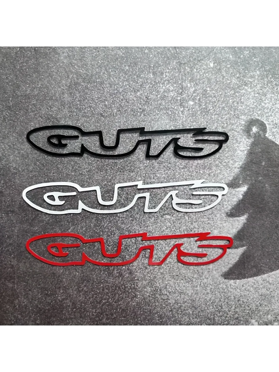 1 Stück „GUTS“-Textaufkleber, wasserfeste Vinyl-Aufkleber für Fahrzeuge