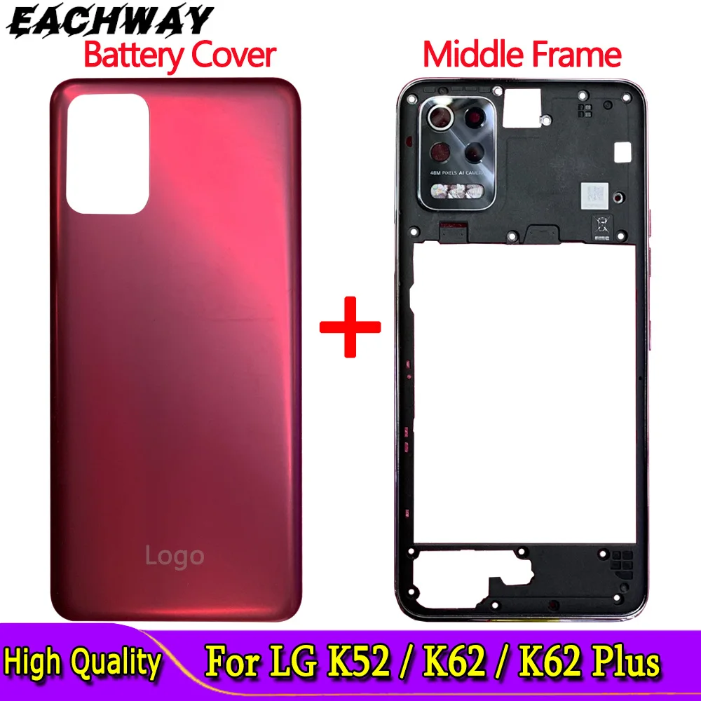 

For LG K52 LMK520 Battery Cover Rear Door Housing Back Case For K62 K62 Plus LMK525 Battery Cover with Middle Frame Repair Parts