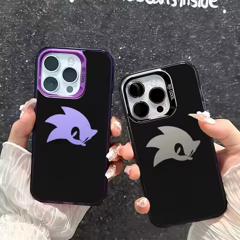 Anime S-Sonic Phone Case IMD Color Silver Shell For IPhone 16 15 14 13 12 11 Pro Max Plus