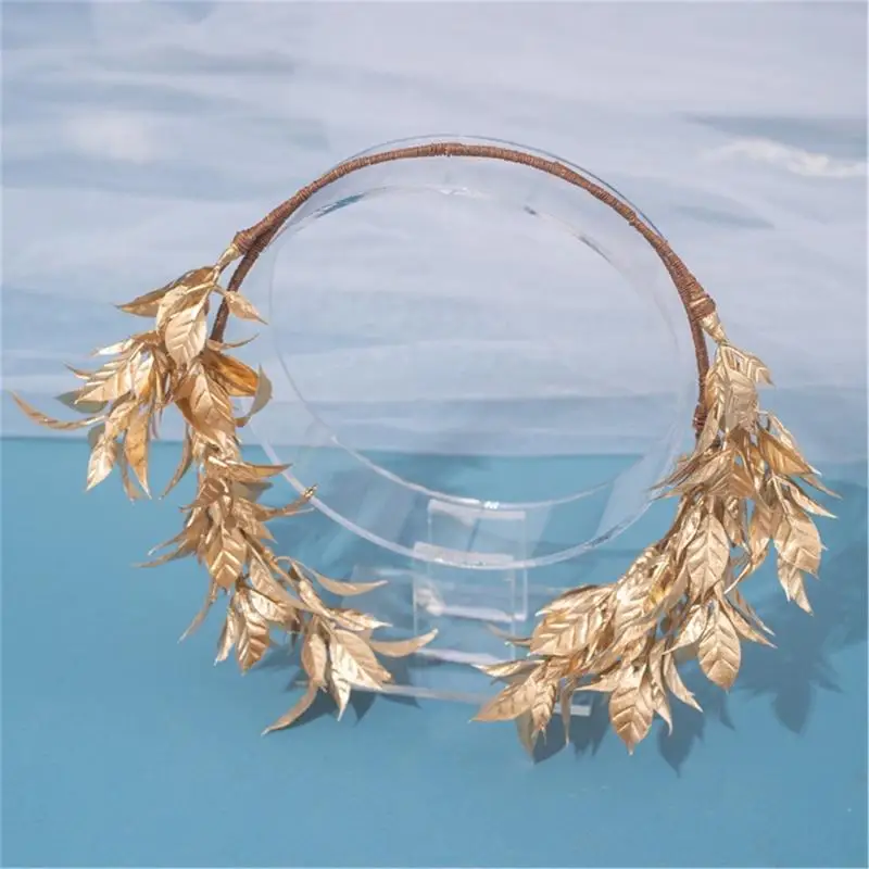 y3ne أنيقة أوراق ذهبية الأنيقة التيجان الزفاف مضفر