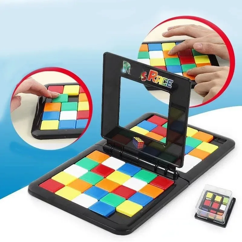 3D Race Cube Children Toys Party Board Games Two People Battle Race Colorful Squares Toy Parent-Child Double Speed Magic Cube