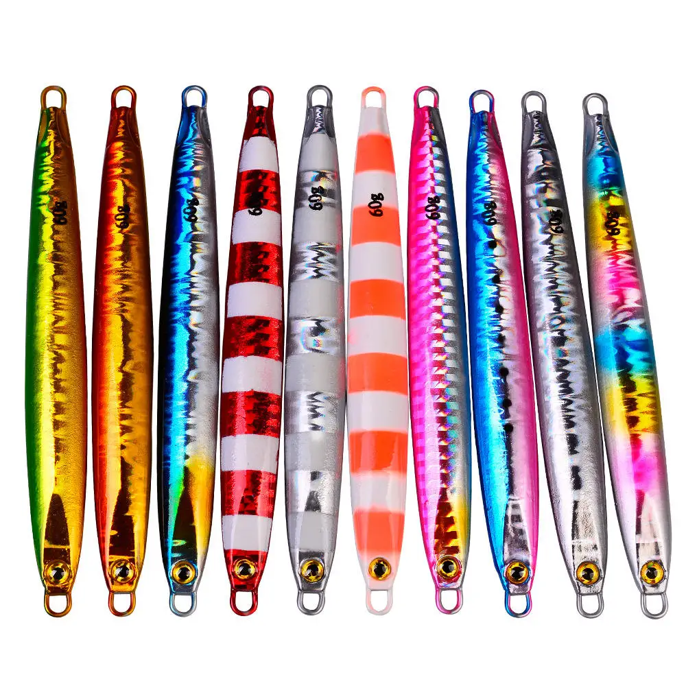 الجملة 10 جرام 20 جرام 40 جرام 60 جرام المعادن تهزهز الصيد إغراء مضيئة المياه المالحة سريع غرق القفز قارب الطعم الصيد البحري الوالج #3