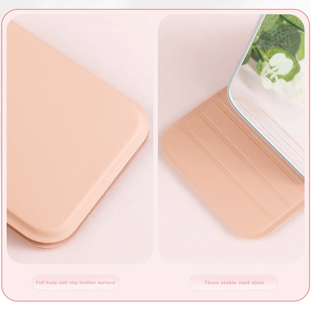 Desktop Folding Makeup Mirror Christmas Print Handheld Pocket Mirror Portable Non Slip Beauty Tool Christmas Pattern