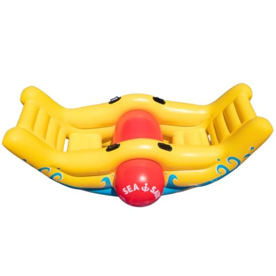 Sea-Saw Rocker for indoor play, polypropylene, yellow, lightweight and stackable
