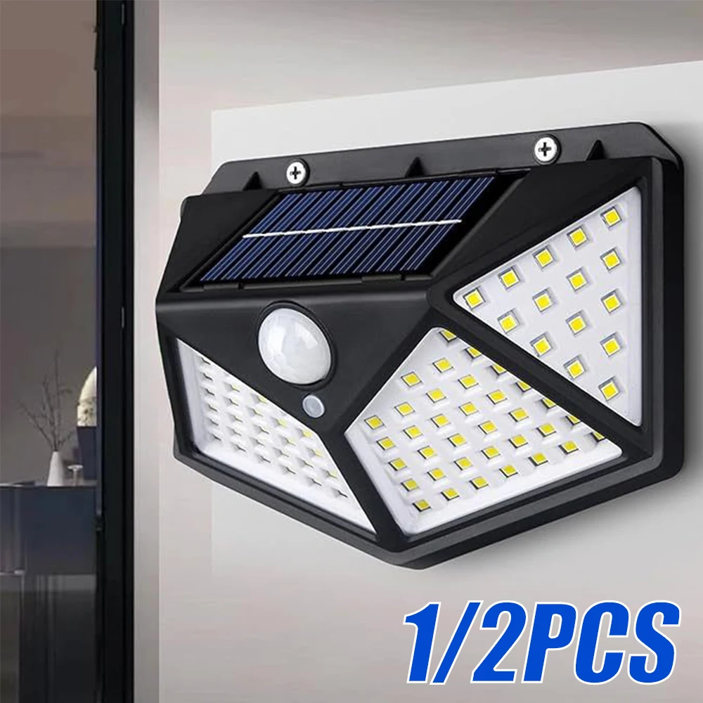 

100 светодиодный солнечный настенный светильник 176/158 светодиодов, уличный светильник, водонепроницаемый датчик движения, солнечный свет, уличный фонарь, садовые перила, декор