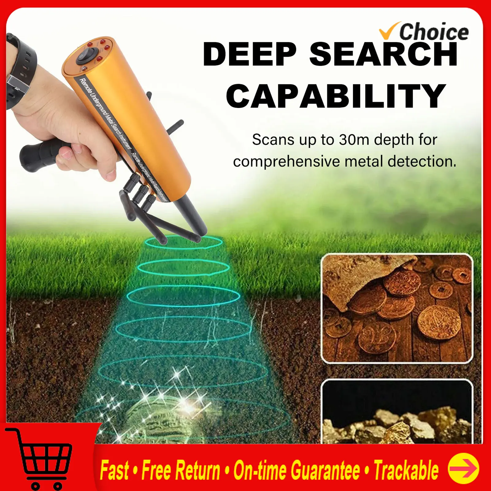 AKS للكشف عن المعادن مؤشر المعادن 6 هوائي دقيق 30 متر عمق 1200 متر نطاق العثور على كاشف الذهب كاشف الذهب محدد الذهب #6