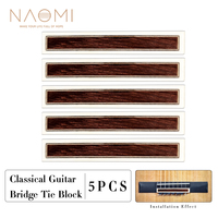 NAOMI 5pcs Classical Guitar String Tie Buffalo Bone Shell Inlay Luthier Rosewood Bridge Block Tie Flamenco Guitar Accessories