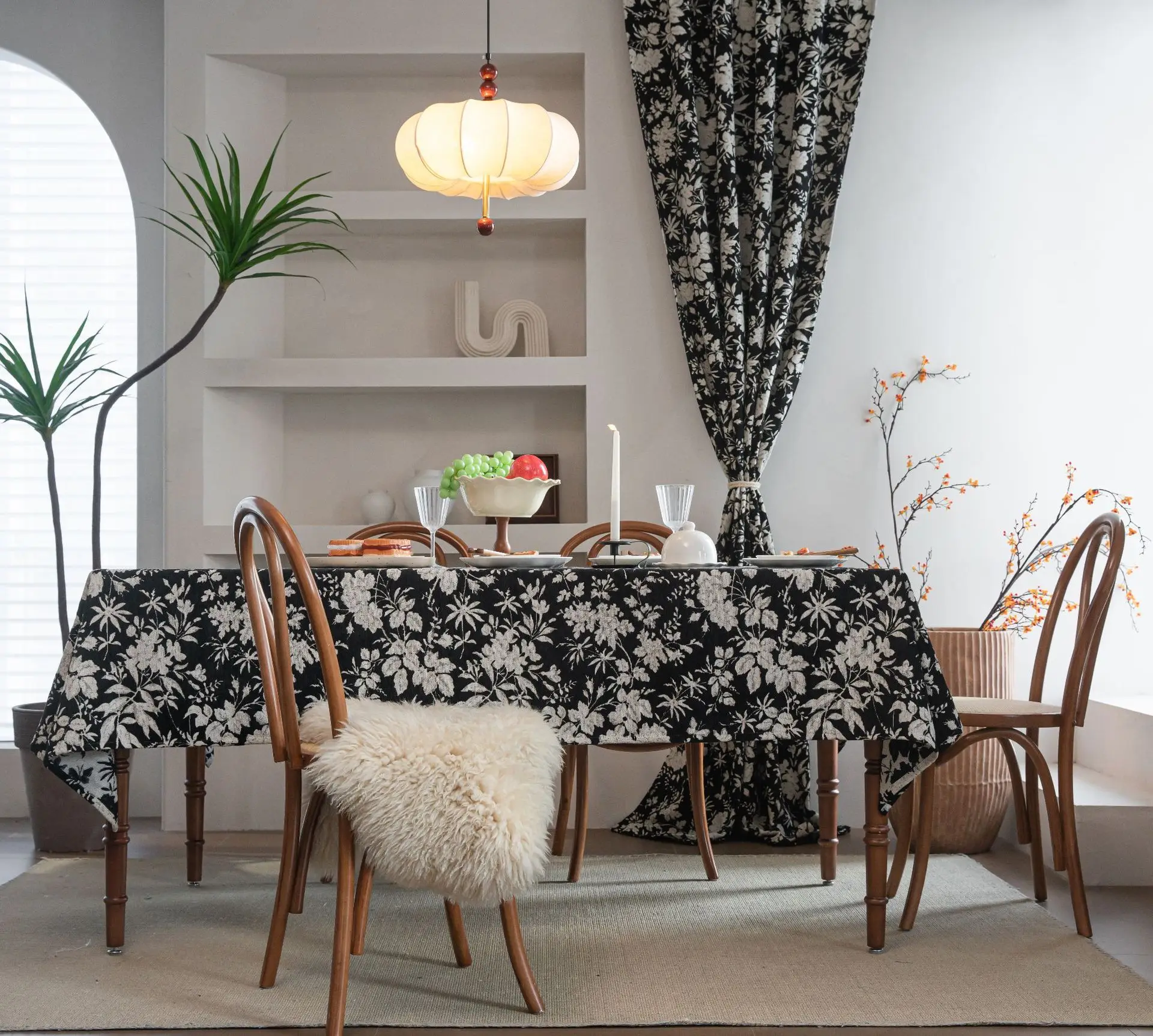 Jacquard Christmas Rectangle Tablecloth Table Decor Reusable Winter Kitchen Dining Tablecloth Christmas Decorations