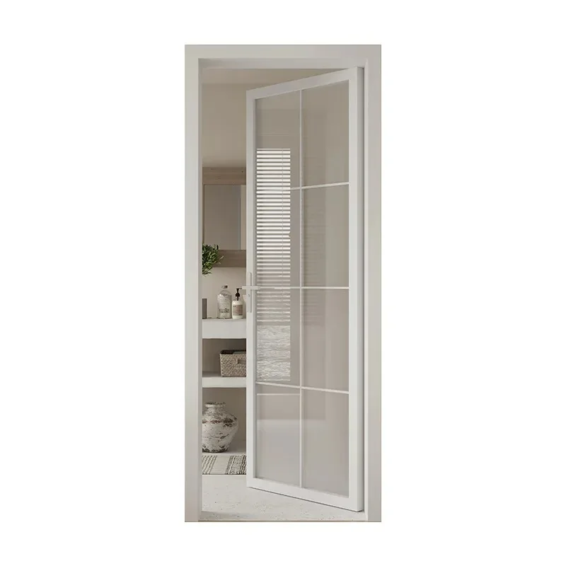 

Современные простые распашные двери из закаленного стекла, бытовой интерьер, инженерная дверь, алюминиевый сплав, ванная комната, туалет, туалет