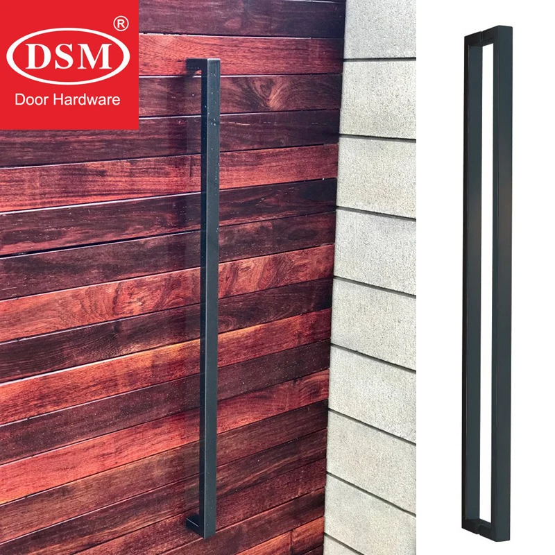 Maçaneta Cor Preta Fosco Puxadores para Vidro Madeira Porta de Entrada de Metal Pa130 Aço Inoxidável 304 304