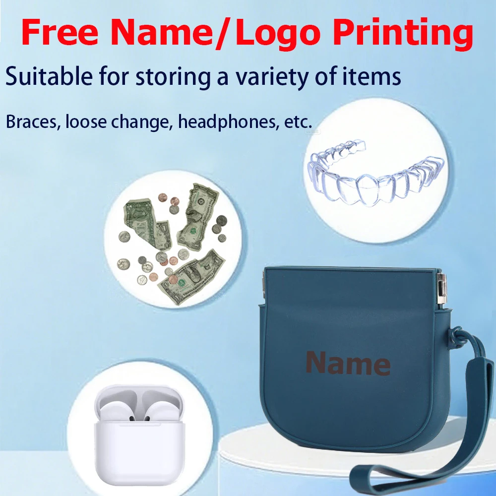 

Free Name Printing Surprise Gift Baby Storage Box Pacifier Case Silicone Bag More Thoughtful and Unique