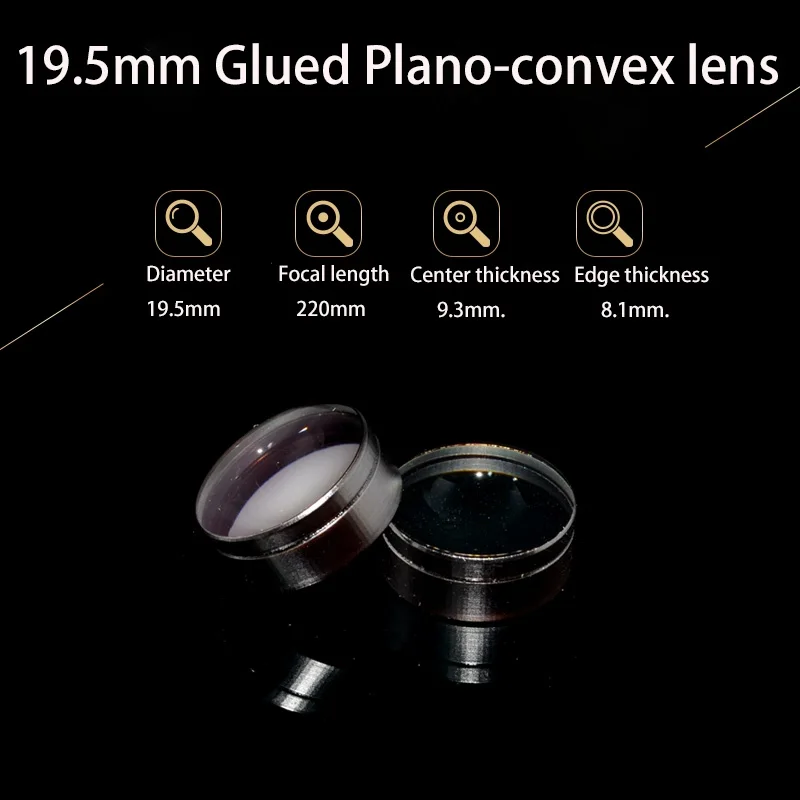 Glued Convex Lens Φ19.5 F220Mm Condenser Imaging Experimental Stage Light Magnifying Glass Sight Plano-Convex Lens