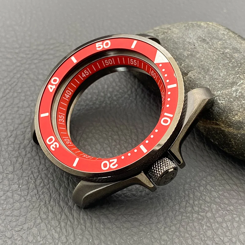 حافظة Mod SKX007 حافظة NH35 متضمنة تاج زجاجي كريستال الياقوت عند 3.0 لون المسدس يناسب NH34 NH35 NH36 حافظة ساعة رجالية