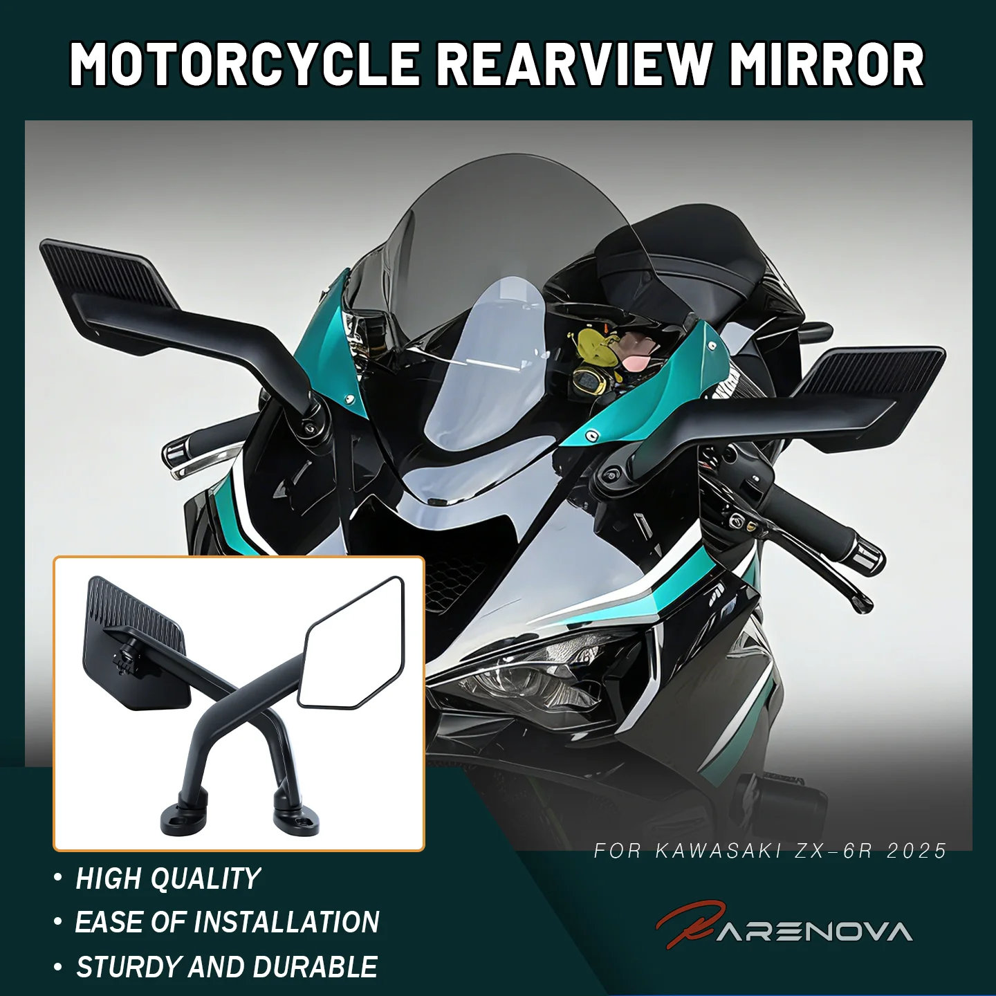 

Universal Motorcycle Side Wing Mirrors For Kawasaki YAMAHA Aprilia Honda Suzuki Motorcycle Rotatable Adjustable Wind Wing Mirror