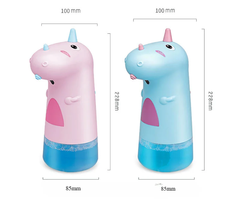 Soap Dispenser 250ml Cute Unicorn Automatic Rechargeable Battery  Foam Cartoon Touchless Hand Sanitizer Bottle ABS Kid Bathroom