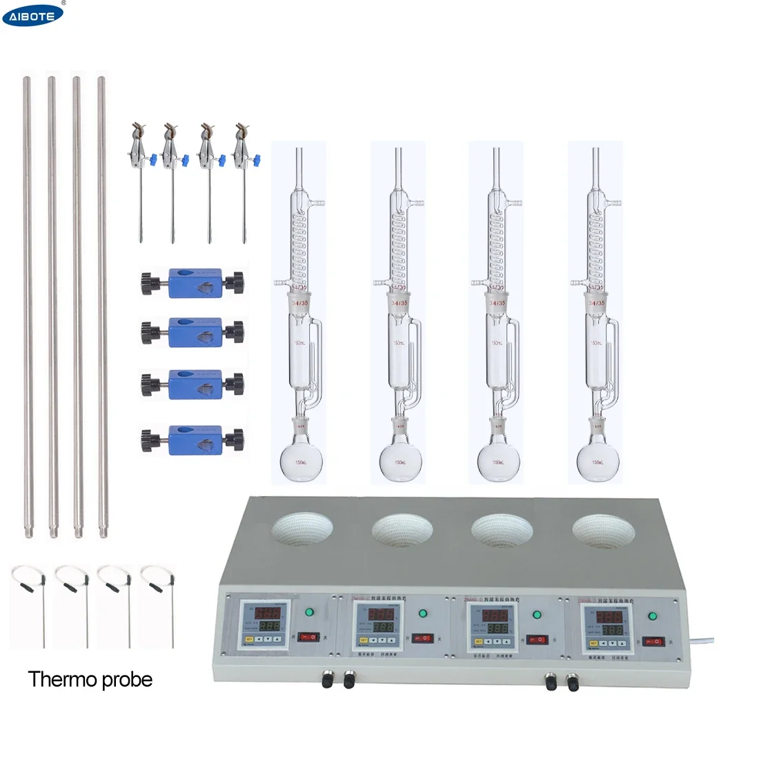 Intelligent control 4 holes heating mantle 250ml soxhlet extraction flask