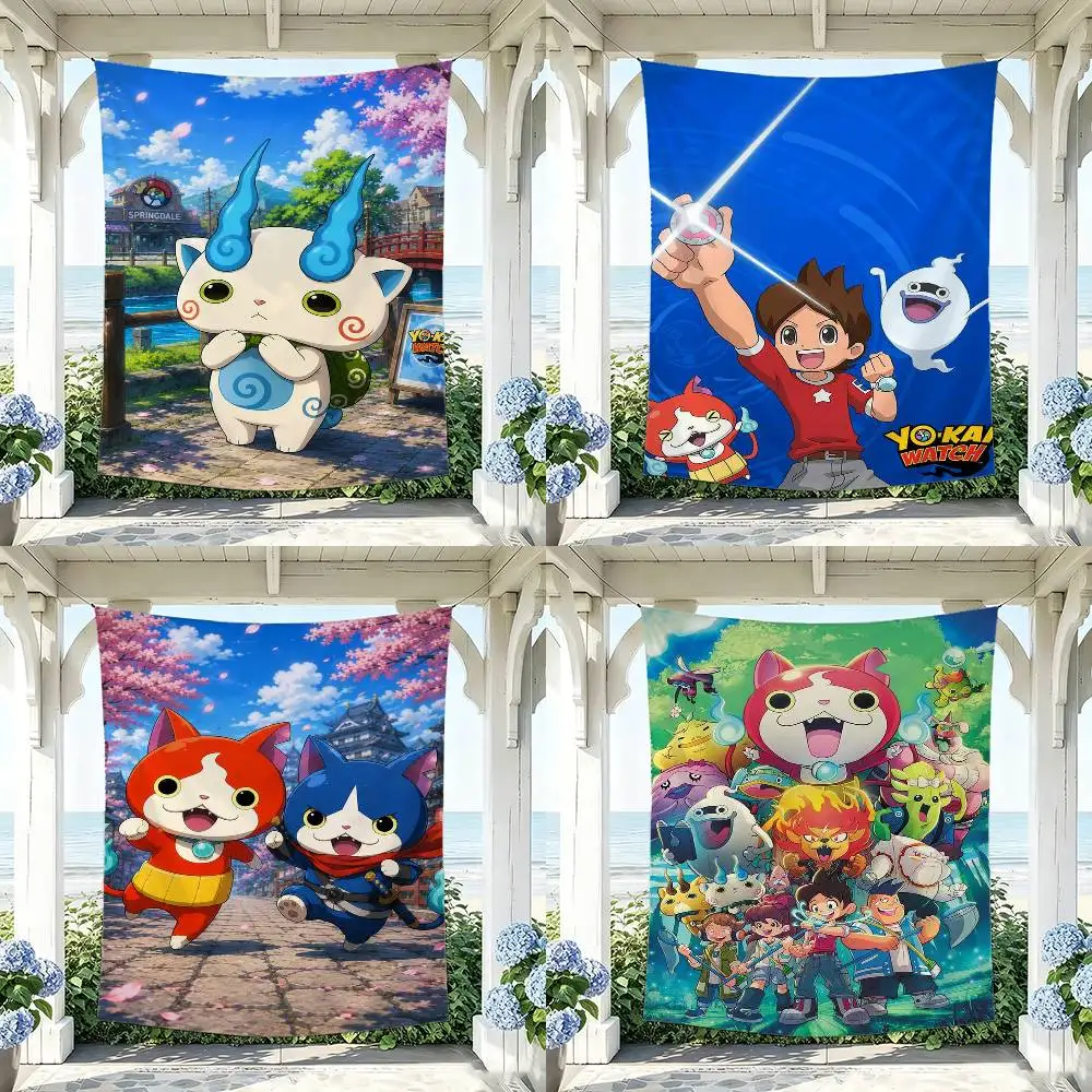 Anime Y-Yokai Watch Flag Digital Printing Banner for Garage Wall Out Door Decoration Tapestry