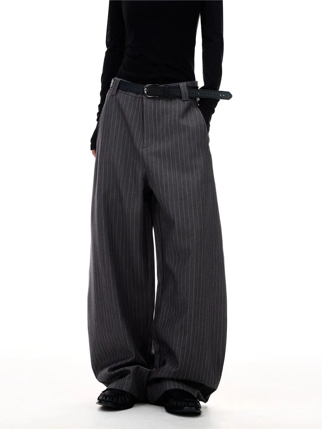 

American Retro Stripe High Street Drapey Casual Suit Pants Men Women Couple Loose Fit Spring Season Online Exclusive