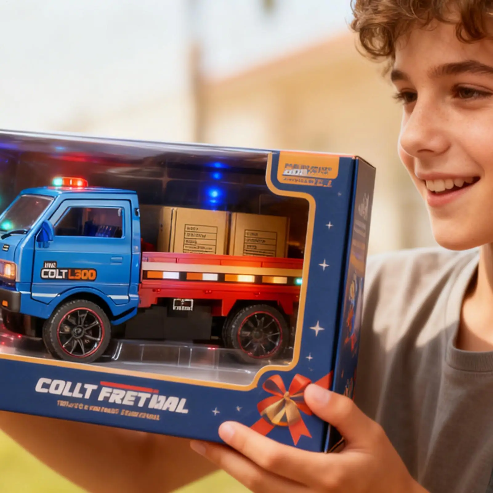 شاحنات RC للأطفال ألعاب المركبات مع شاحنات خفيفة وصوتية للأولاد للعب الداخلي والخارجي في السباق في الفناء الخلفي لعيد الميلاد #4