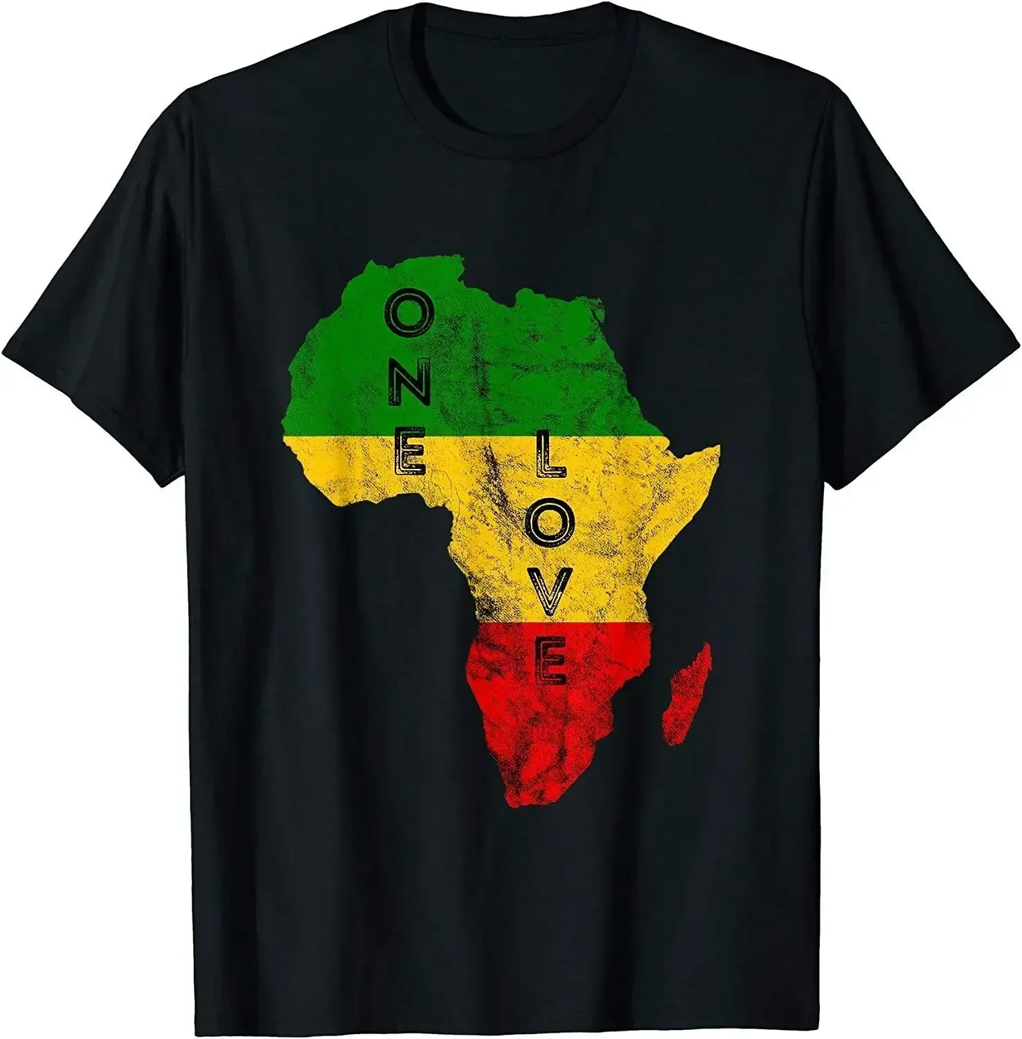 Clothes 90s Hipster Short Sleeve T-shirts for Men New Cool Tshirt Hipster Reggae Africa Map Rasta Regae Music Vintage T Shirt