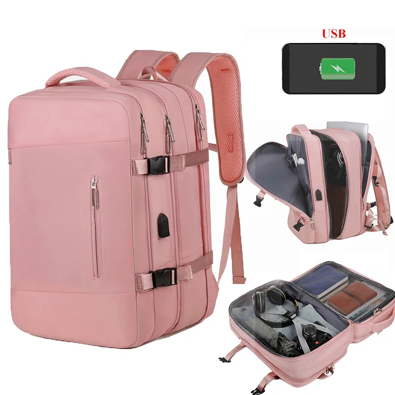 

Adult Woman Backpack Aesthetic Cabin Fashion Travel Backpack Big Capacity Carry On For The Plane With USB Charging Weekender