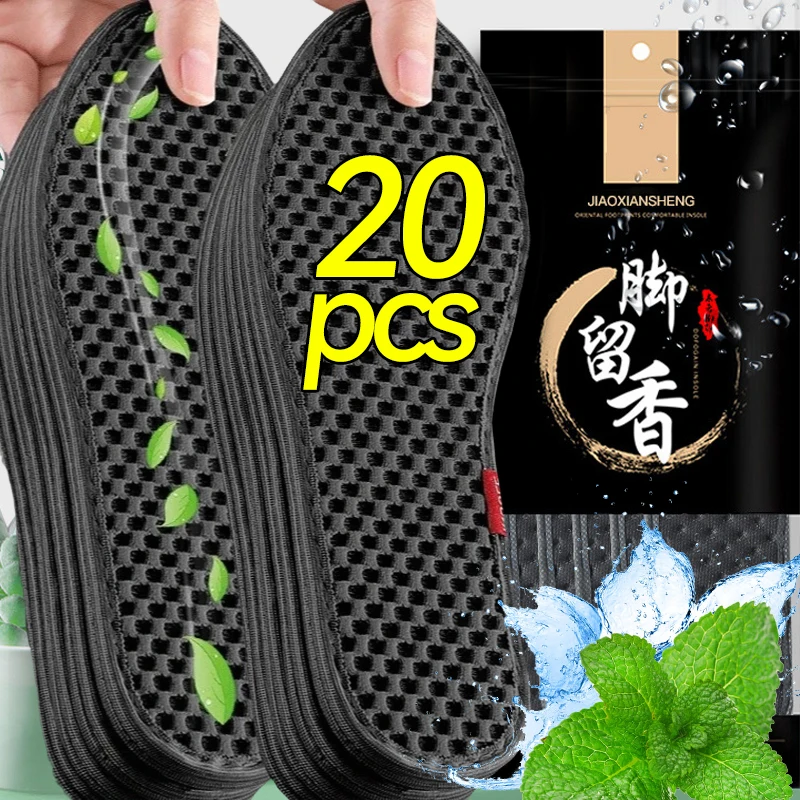 2/20Pcs Antibacterial Bamboo Charcoal Insoles Men Women Breathable Absorb-Sweat Deodorant Running Sport Soft Insert Shoe Pads