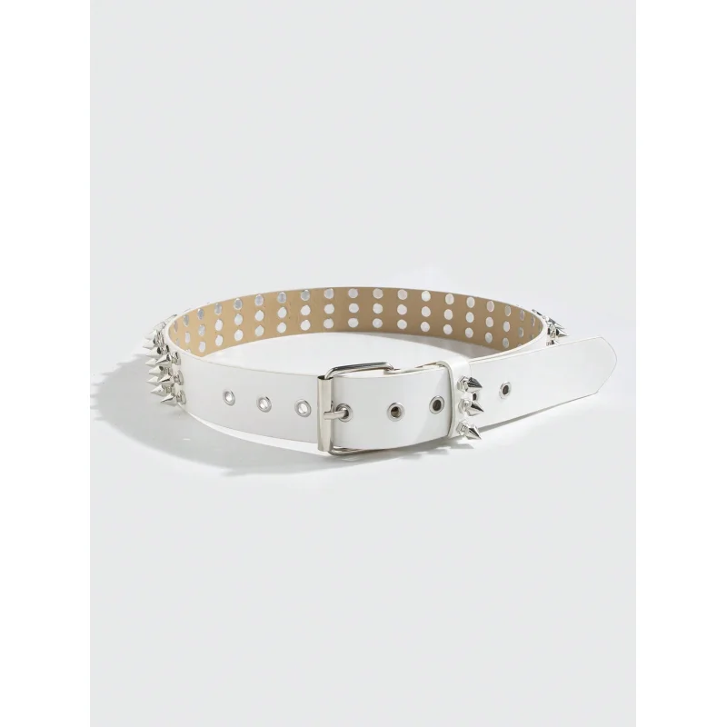 1pc Women's Cool Punk Style Rivets Decorated Heavy Metal Dark Belt