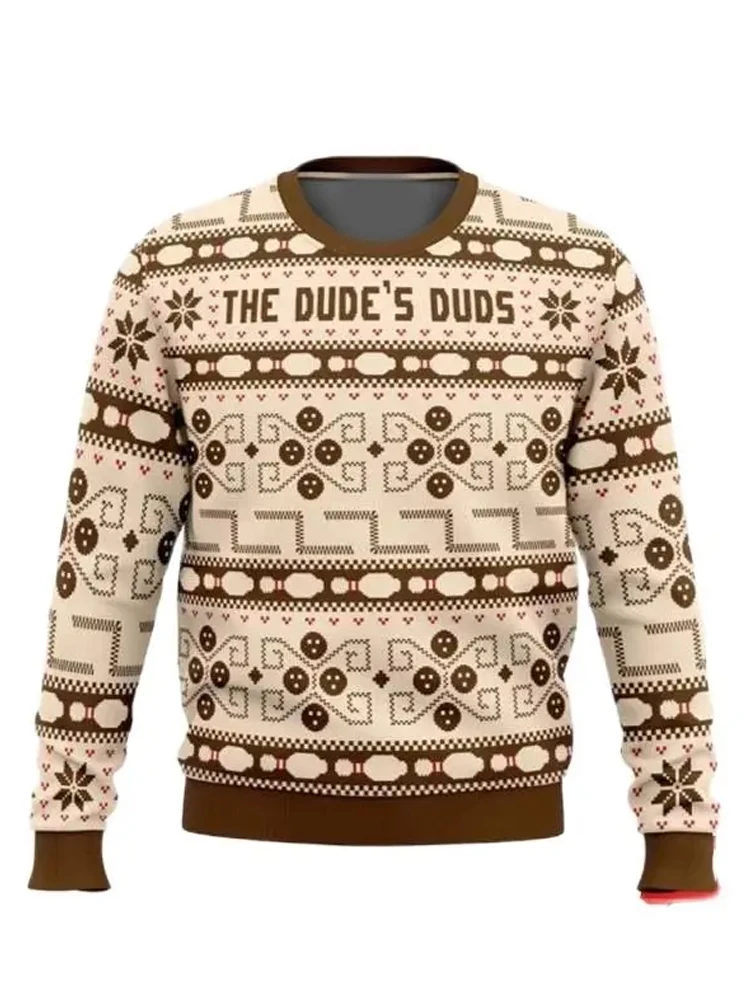 The Dude Abides The Big Lebowski 3D Printed Ugly Christmas Hoodie 2024 Nowa modna męska bluza z kapturem Sweter damski Odzież sportowa