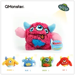 Q-monster 애완 동물 보컬 장난감, 내장 사운드 볼, 재미, 인터랙티브 개 장난감, 페치 앤 소프트, 튼튼한 실내 놀이 장난감