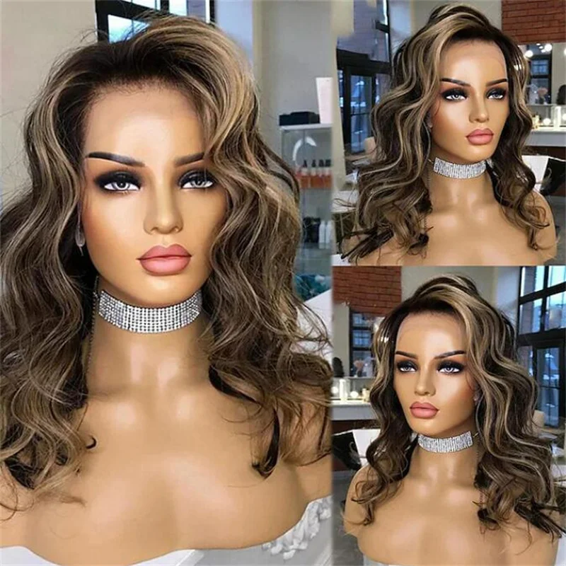 

Preplucked Highlight Brown Wave 26inch 180Density Glueless 5x5 Silk Base Jewish Human With BabyHair HDLace European Hair Daily