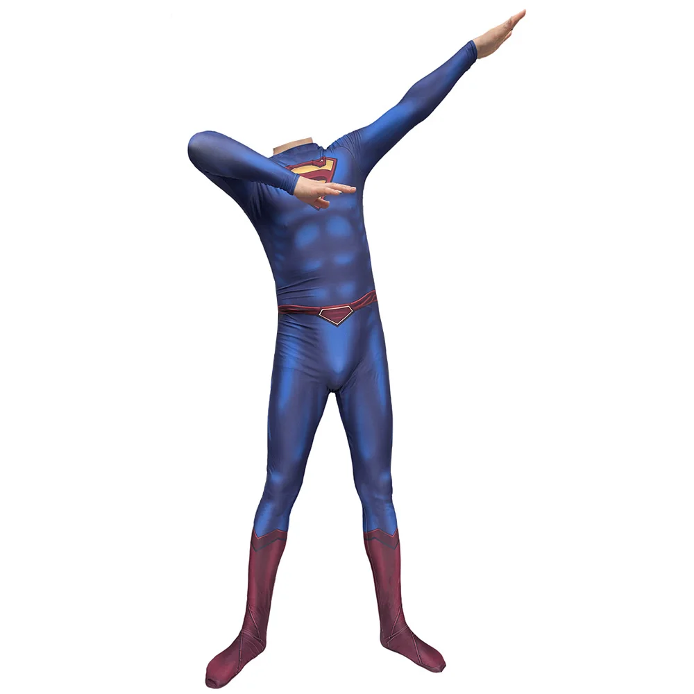 

Halloween Adult 2025 New Superman Cosplay Costumes Male Superhero Zentai 3D Print Bodysuit Party Jumpsuits