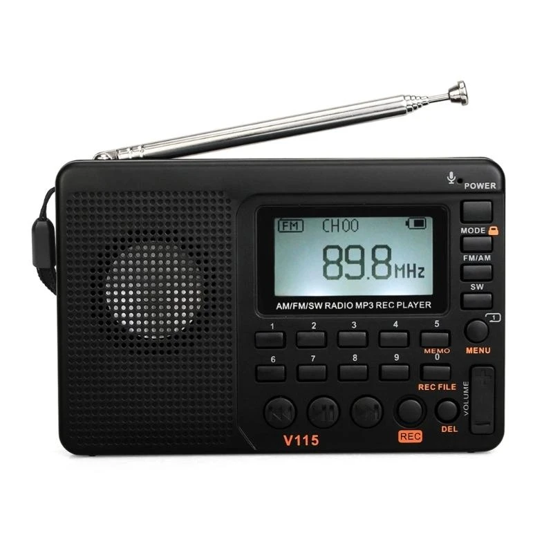 V115 Pocket Radio Radio Worldwide استقبال بنيت في مكبر الصوت راديو محمول للسفر