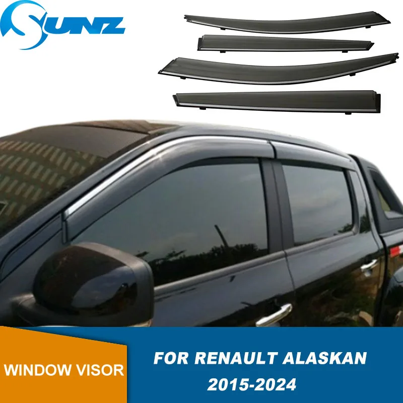 Window Visor For Renault Alaskan 2015 2016 2017 2018 2019 2020 2021 2022 2023 2024 Car Side Window Wind Deflectors Weathershield