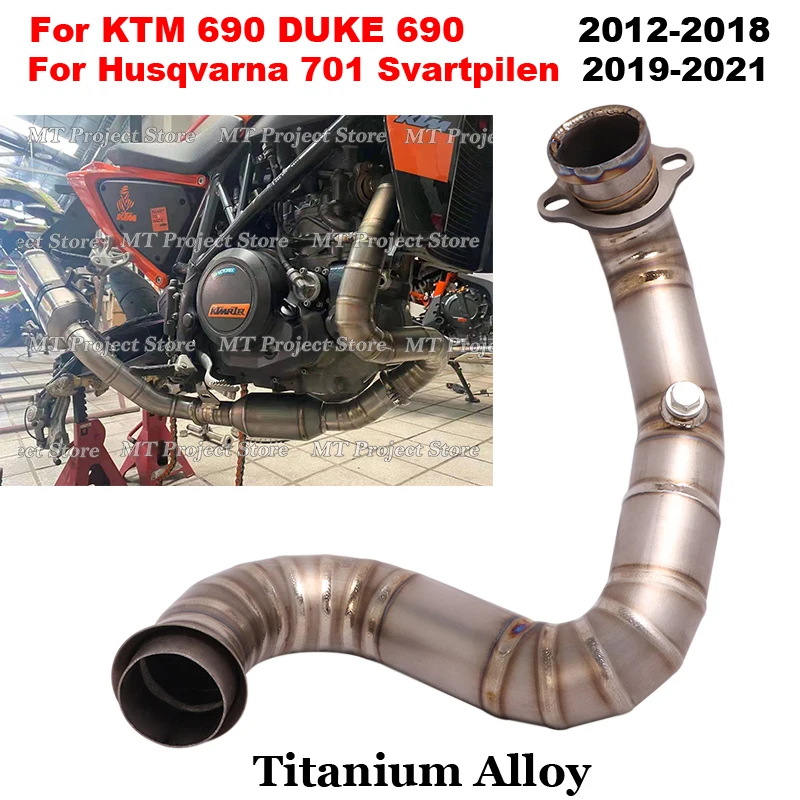 For KTM 690 Duke 2012-2018 Husqvarna 701 Svartpilen Slip On Motorcycle Exhaust GP Escape Muffler Titanium Alloy Middle Link Pipe