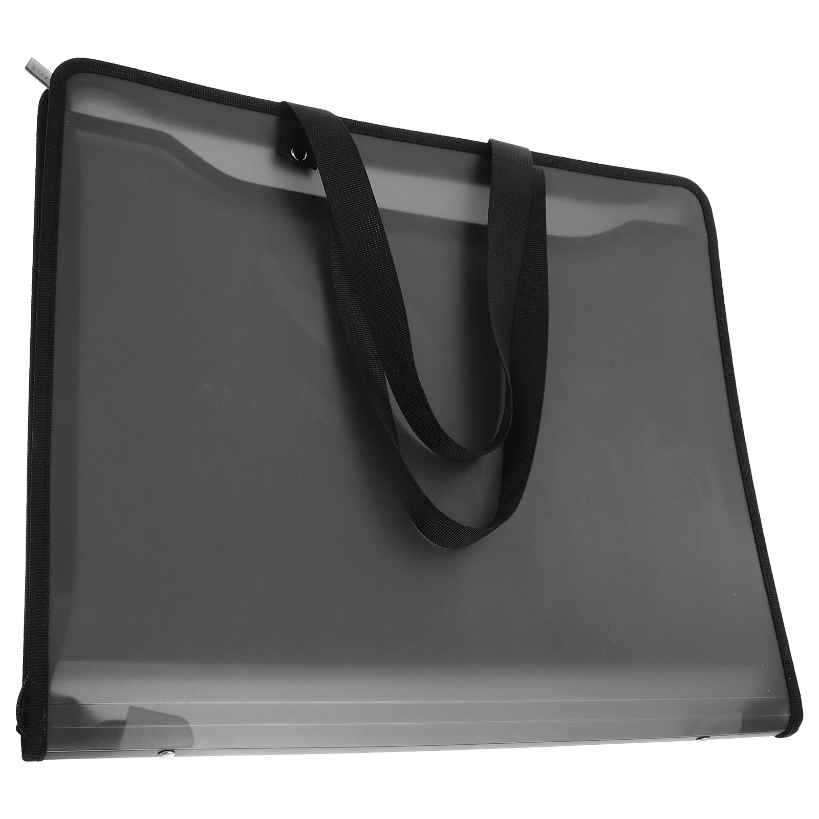 

Art Portfolio Bag Large Capacity Black Plastic Document Organizer Student Artwork Storage Pouch Files Folder Envelope Buckle