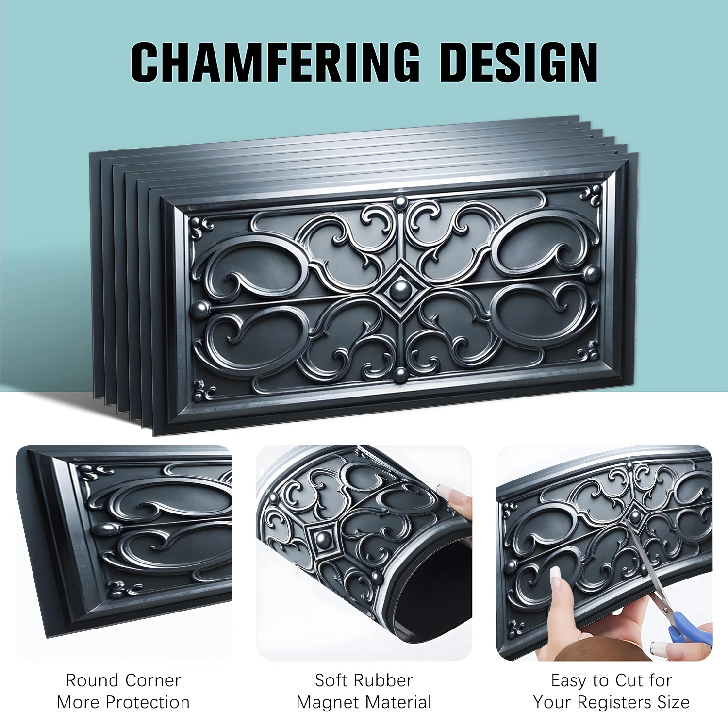 

Magnetic Vent Cover for Ceiling, Wall & Floor Vents - Thick Strong Material, Complete Seal, Easy Install, Fits Iron Vents Only