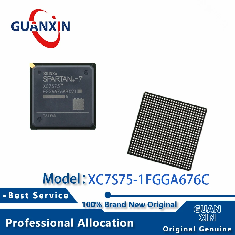 

100% New XC7S75-1FGGA676C FPBGA-676 Marking XC7S75 XC7S75-1FGGA676