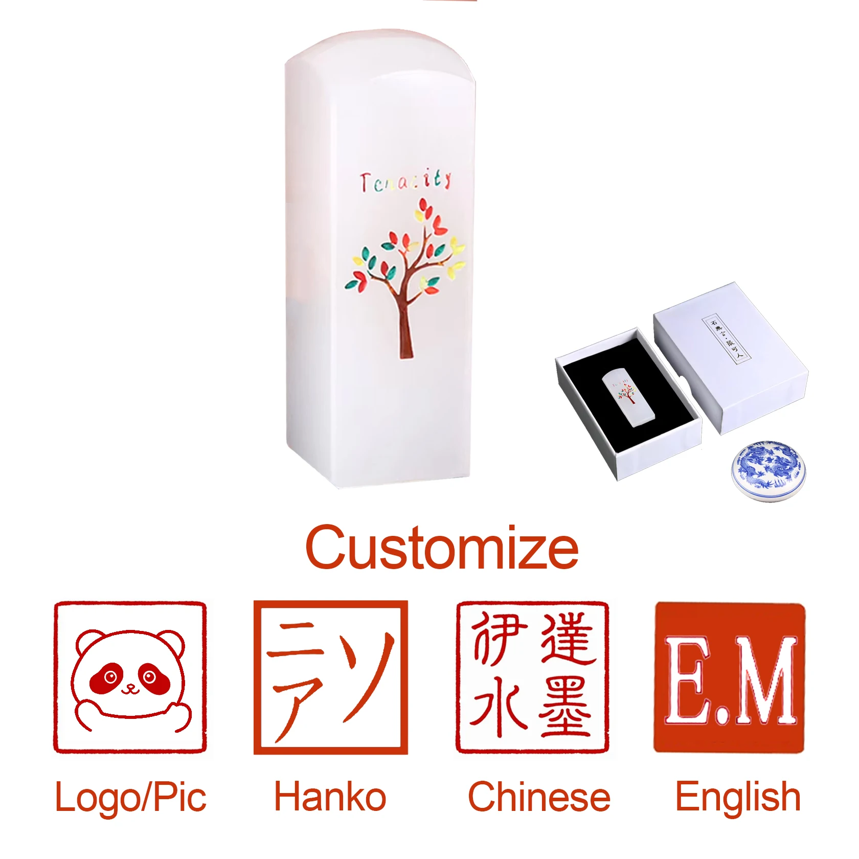 

Stone Stamps for Calligraphy Paining Chinese English Korean Hanko Logo Pic Custom Name Stamps