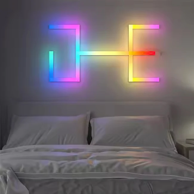 EE1 Splicing WiFi Music LED Strip DIY RGB Colorful Gaming Room Smart Atmosphere Home Panel Light Bar - view 6