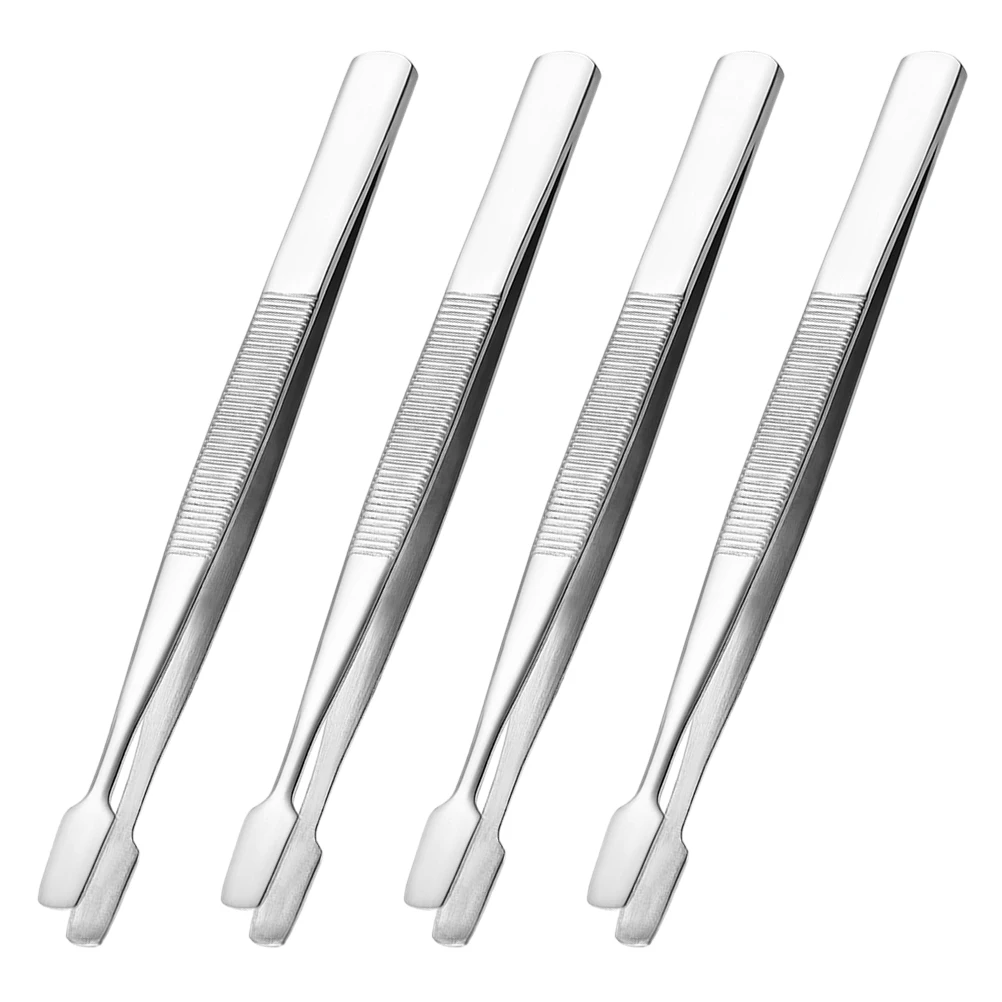 

4pcs Tweezers Durable Nickel Plated Steel Lab Tweezers Precision Craft Tool for Collectors H Small Items